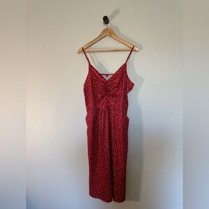Women's midi Red polkadot dress XL
